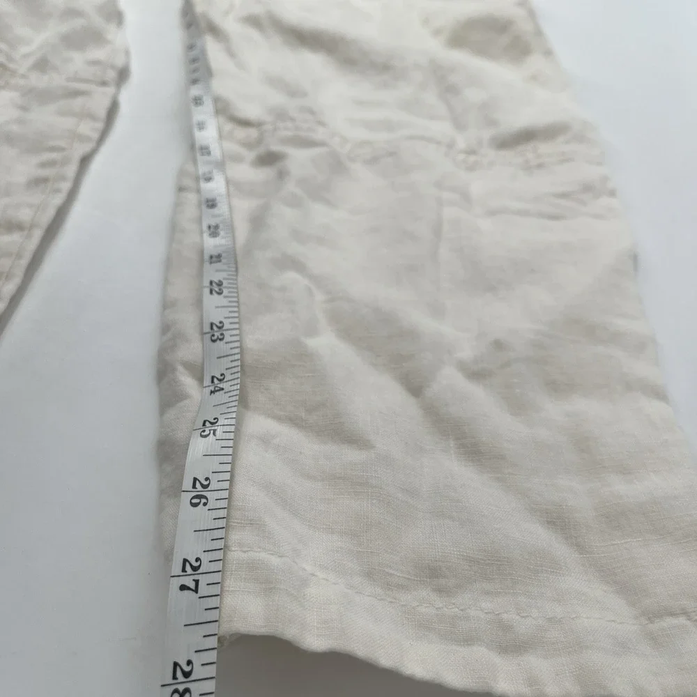Everlane European Flax Linen Drawstring Pants Off White Pull On Womens Size XS